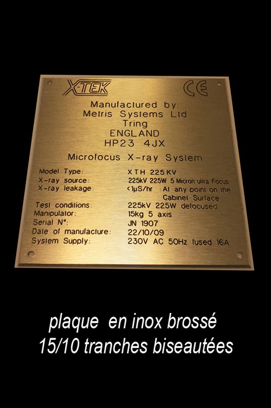 exemple de plaque professionnelle en inox